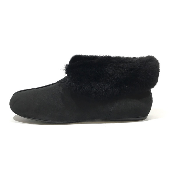 UGG NERINE BOOTIE SLIPPER -BLACK LAMB SUEDE / SHEEPSKIN CUFF WOMEN’S US 9 -NEW - Picture 2 of 10